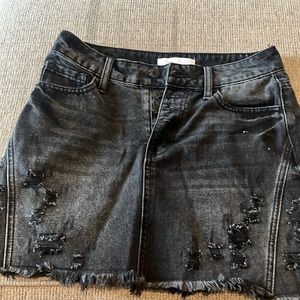 Vervet Black Denim Mini Skirt